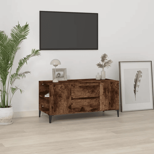 Móvel p TV, Armário de TV 102x44,5x50 cm derivados de madeira carvalho fumado