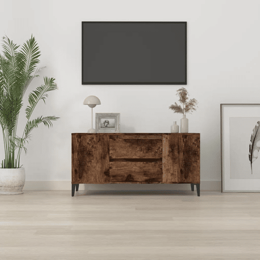 Móvel p TV, Armário de TV 102x44,5x50 cm derivados de madeira carvalho fumado