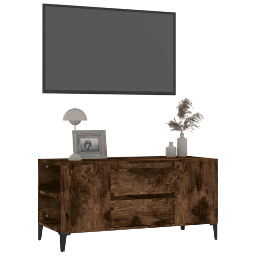 Móvel p TV, Armário de TV 102x44,5x50 cm derivados de madeira carvalho fumado