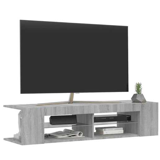 Móvel de TV - Modulo de TV - Armário de TV com luzes LED 135x39x30 cm cinzento sonoma