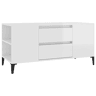 Móvel p TV, Armário de TV 102x44,5x50 cm derivados madeira branco brilhante