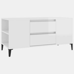 Móvel p TV, Armário de TV 102x44,5x50 cm derivados madeira branco brilhante