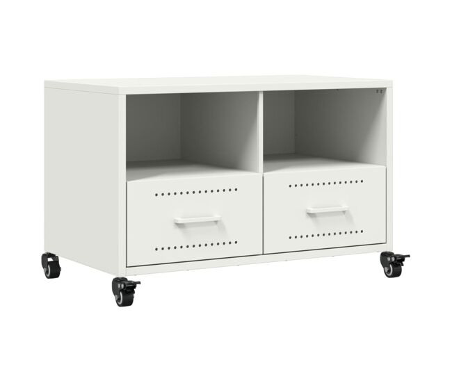 Mueble para tv - mueble tv - mesa de tv acero laminado en frío blanco 68x39x43,5 cm