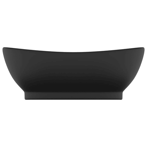 Lavatório - Lavabo - Pia de banheiro luxuoso oval 58,5x39 cm cerâmica preto mate