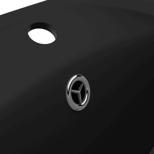 Lavatório - Lavabo - Pia de banheiro luxuoso oval 58,5x39 cm cerâmica preto mate