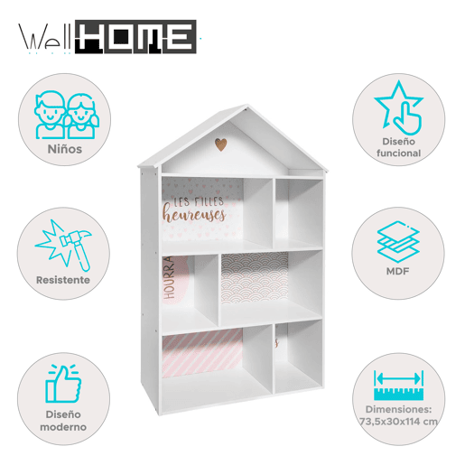 WELL HOME - Estante infantil colorida