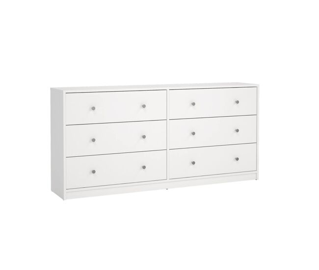 Aparador doble ebro con 6 cajones en color blanco 143,1x30,1x68,3cm