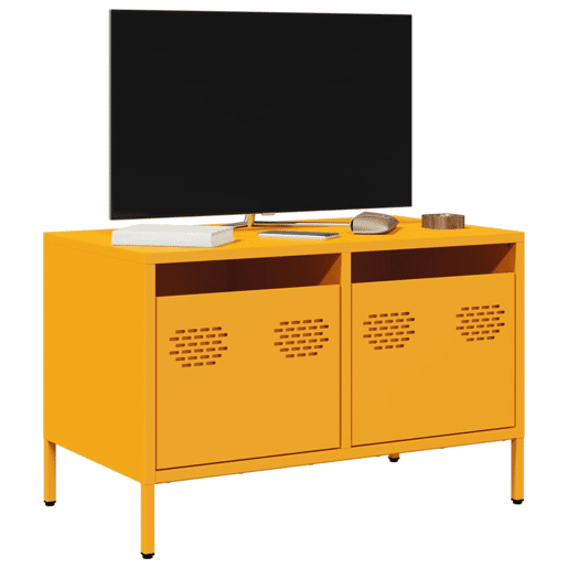 Móvel de TV - Modulo de TV - Armário de TV 68x39x43,5 cm aço laminado a frio amarelo mostarda