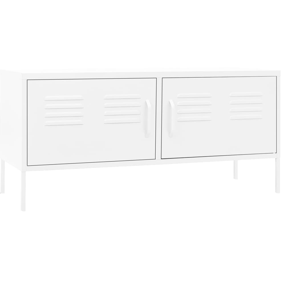 mueble para tv - mueble tv - mesa de tv de acero blanco 105x35x50 cm