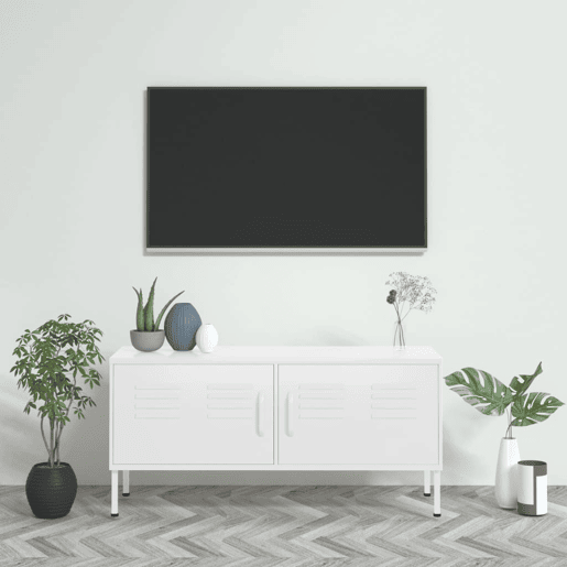 Móvel de TV - Modulo de TV - Armário de TV aço 105x35x50 cm branco