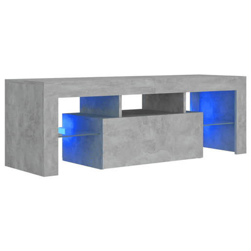 Móvel de TV - Modulo de TV - Armário de TV com luzes LED 120x35x40 cm cinzento cimento