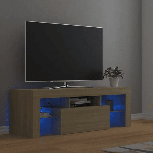 Móvel de TV - Modulo de TV - Armário de TV com luzes LED 120x35x40 cm carvalho sonoma