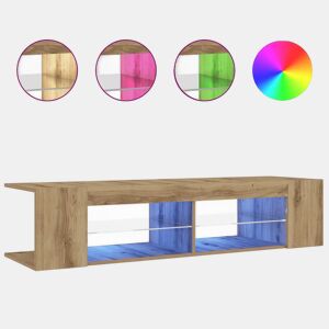 Móvel TV - Modulo de TV - Armário de TV c luzes LED derivados de madeira carvalho artisiano