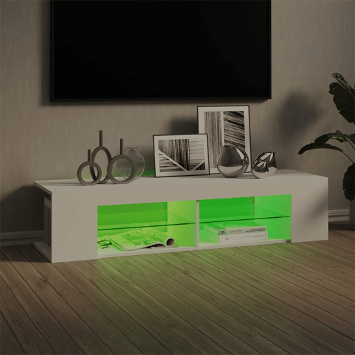 Móvel de TV - Modulo de TV - Armário de TV com luzes LED 135x39x30 cm branco