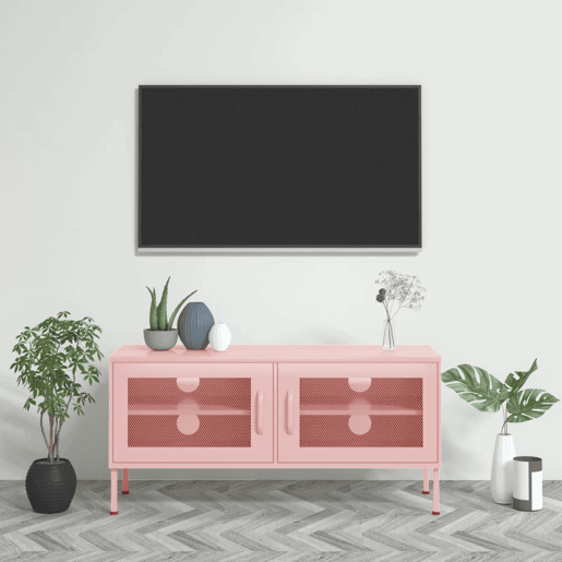 Móvel de TV - Modulo de TV - Armário de TV aço 105x35x50 cm rosa