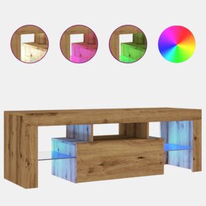 Móvel TV - Modulo de TV - Armário de TV c luzes LED derivados de madeira carvalho artisiano