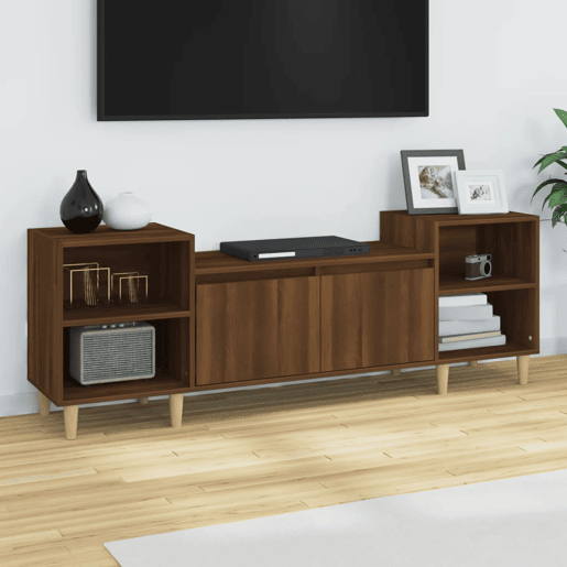 Móvel de TV - Modulo de TV - Armário de TV 160x35x55 cm derivados de madeira carvalho castanho