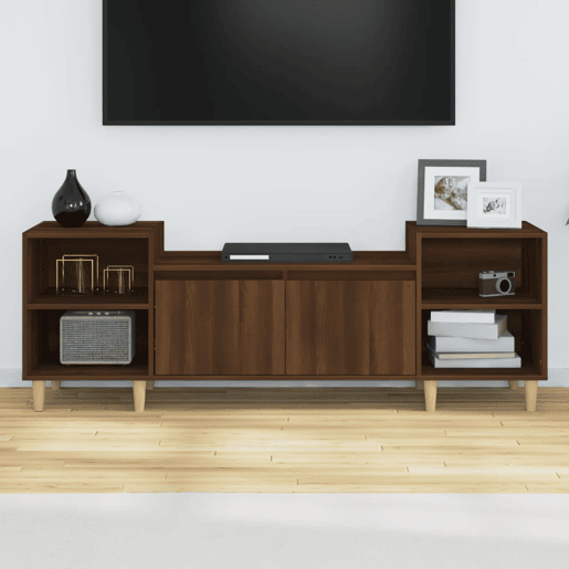 Móvel de TV - Modulo de TV - Armário de TV 160x35x55 cm derivados de madeira carvalho castanho