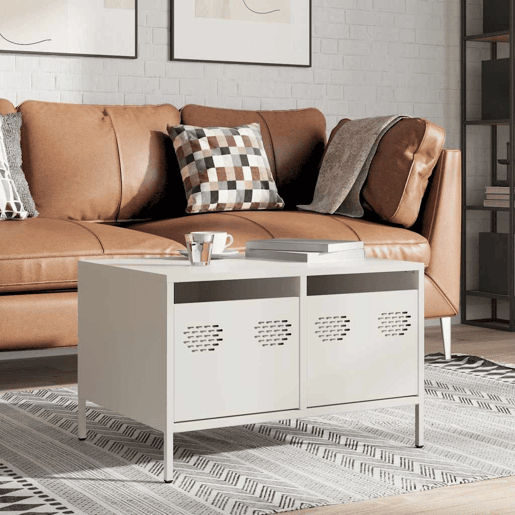 Móvel de TV - Modulo de TV - Armário de TV 68x50x43,5 cm aço laminado a frio branco