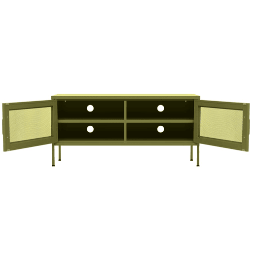 Móvel de TV - Modulo de TV - Armário de TV aço 105x35x50 cm verde-azeitona Móvel de TV - Modulo de TV - Armário de TV aço 105x35x50 cm verde-azeitona