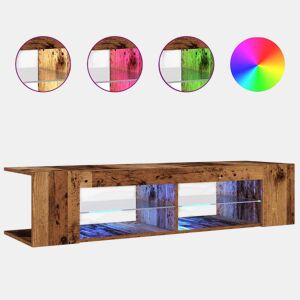 Móvel de TV - Modulo de TV - Armário de TV com luzes LED derivados de madeira madeira velha
