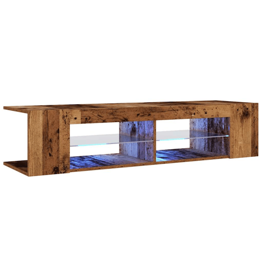 Móvel de TV - Modulo de TV - Armário de TV com luzes LED derivados de madeira madeira velha