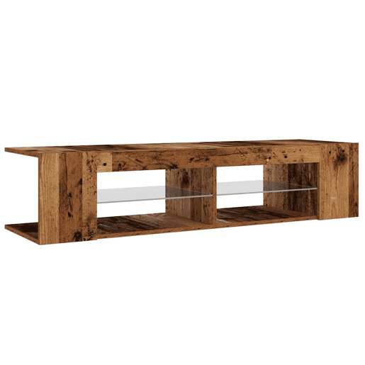 Móvel de TV - Modulo de TV - Armário de TV com luzes LED derivados de madeira madeira velha