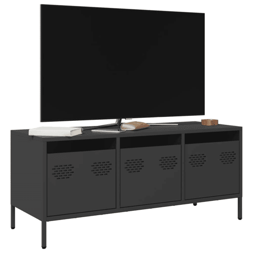 Móvel de TV - Modulo de TV - Armário de TV 101,5x39x43,5 cm aço laminado a frio preto