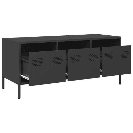 Móvel de TV - Modulo de TV - Armário de TV 101,5x39x43,5 cm aço laminado a frio preto