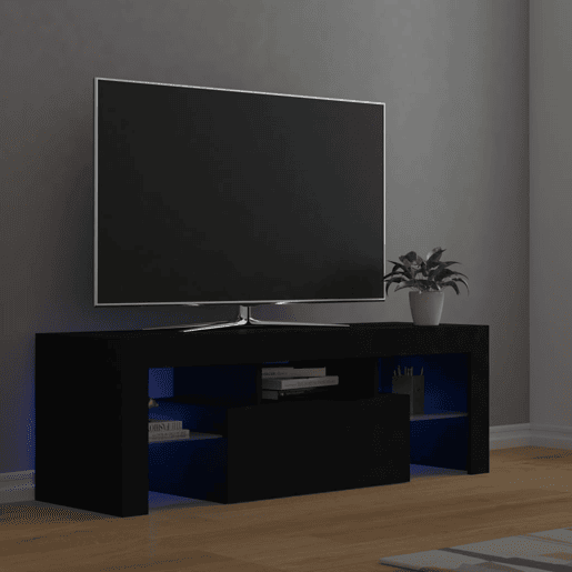 Móvel de TV - Modulo de TV - Armário de TV com luzes LED 120x35x40 cm preto
