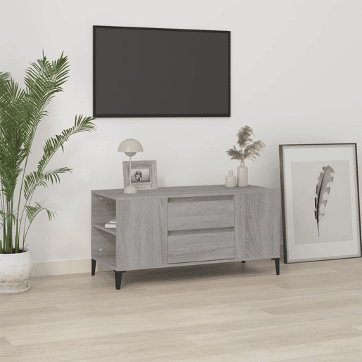 Móvel para TV - Móvel de TV - Armário de TV 102x44,5x50 cm derivados madeira cinzento sonoma