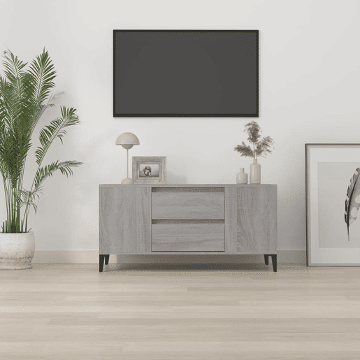 Móvel para TV - Móvel de TV - Armário de TV 102x44,5x50 cm derivados madeira cinzento sonoma
