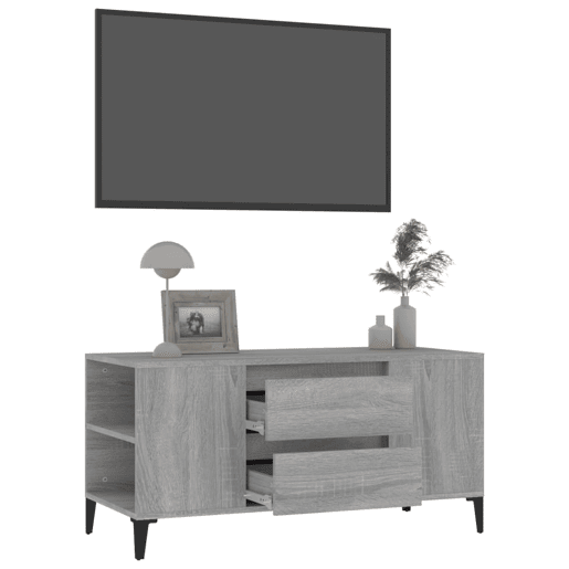 Móvel para TV - Móvel de TV - Armário de TV 102x44,5x50 cm derivados madeira cinzento sonoma