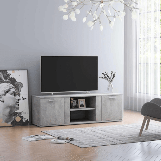 Móvel de TV - Modulo de TV - Armário de TV 120x34x37 cm derivados de madeira cinzento cimento
