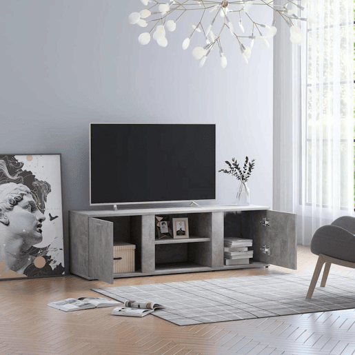 Móvel de TV - Modulo de TV - Armário de TV 120x34x37 cm derivados de madeira cinzento cimento