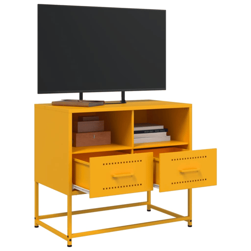 Móvel de TV - Modulo de TV - Armário de TV 68x39x60,5 cm aço amarelo mostarda
