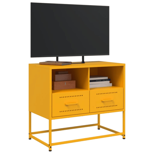 Móvel de TV - Modulo de TV - Armário de TV 68x39x60,5 cm aço amarelo mostarda