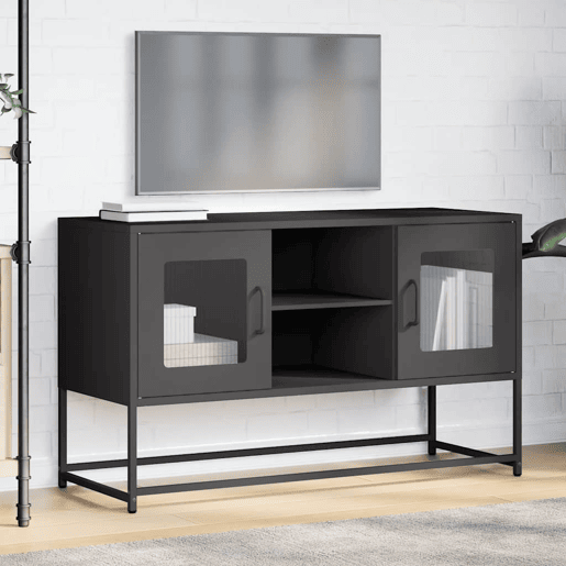Móvel de TV - Modulo de TV - Armário de TV 100,5x39x60,5 cm aço preto