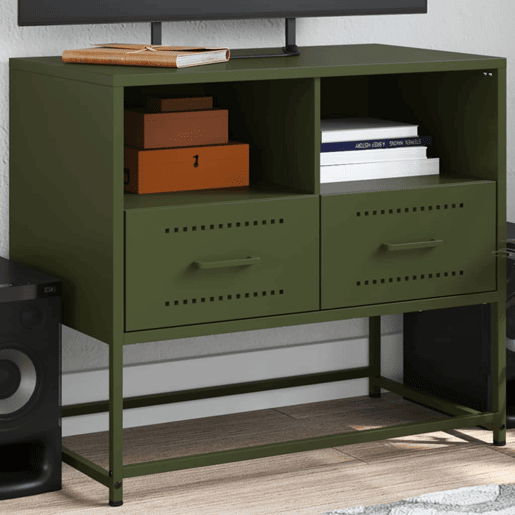 Móvel de TV - Modulo de TV - Armário de TV 68x39x60,5 cm aço verde azeitona