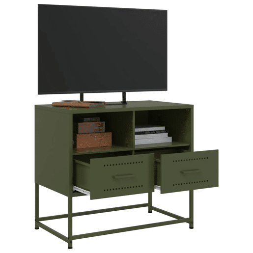 Móvel de TV - Modulo de TV - Armário de TV 68x39x60,5 cm aço verde azeitona