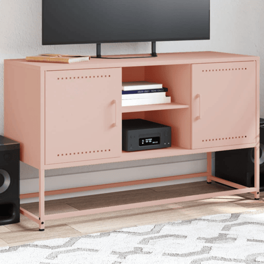 Móvel de TV - Modulo de TV - Armário de TV 100,5x39x60,5 cm aço rosa