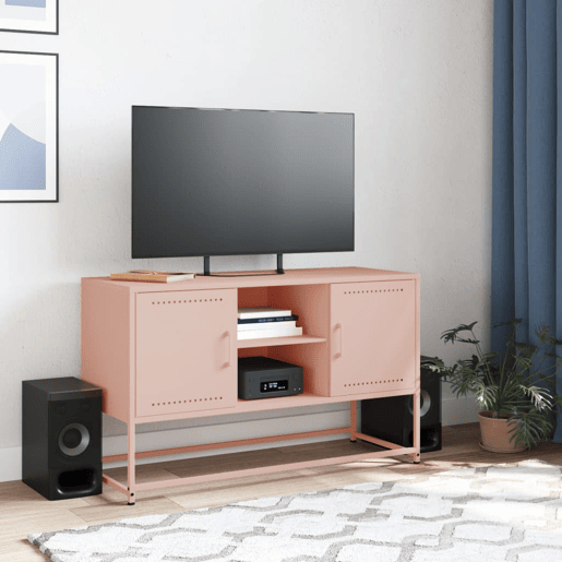 Móvel de TV - Modulo de TV - Armário de TV 100,5x39x60,5 cm aço rosa