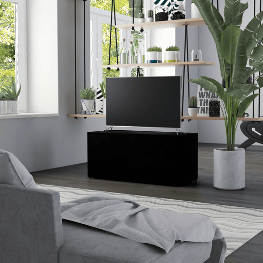 Móvel de TV - Modulo de TV - Armário de TV 80x34x36 cm derivados de madeira preto