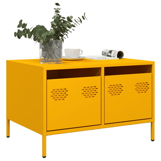 Móvel de TV - Modulo de TV - Armário de TV 68x50x43,5 cm aço laminado a frio amarelo mostarda