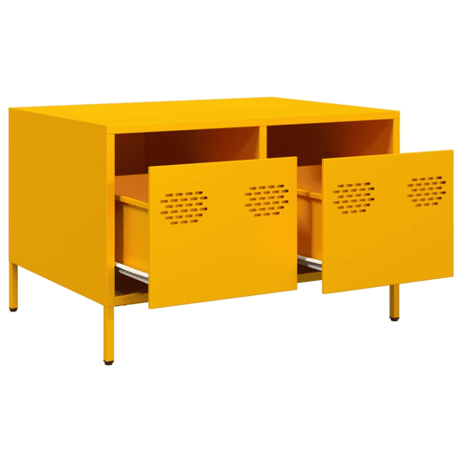 Móvel de TV - Modulo de TV - Armário de TV 68x50x43,5 cm aço laminado a frio amarelo mostarda
