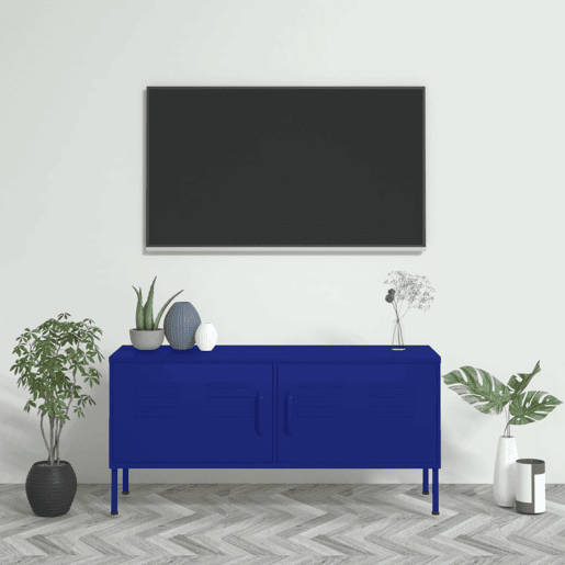 Móvel de TV - Modulo de TV - Armário de TV aço 105x35x50 cm azul-marinho