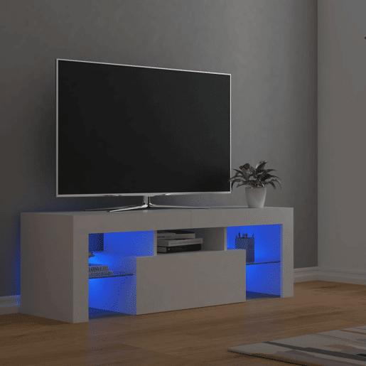 Móvel de TV - Modulo de TV - Armário de TV com luzes LED 120x35x40 cm branco