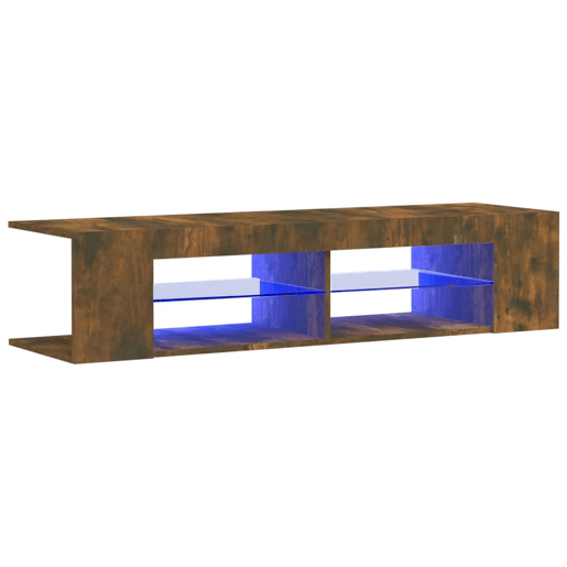 Móvel de TV - Modulo de TV - Armário de TV com luzes LED 135x39x30 cm cor carvalho fumado
