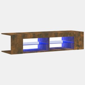 Móvel de TV - Modulo de TV - Armário de TV com luzes LED 135x39x30 cm cor carvalho fumado
