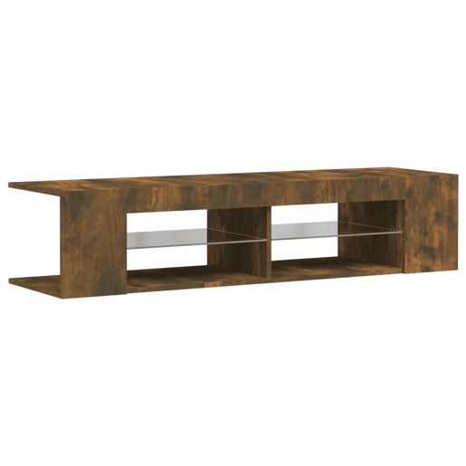 Móvel de TV - Modulo de TV - Armário de TV com luzes LED 135x39x30 cm cor carvalho fumado